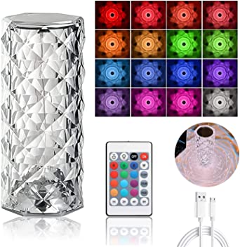 Rose Diamond Crystal Table Lamp
