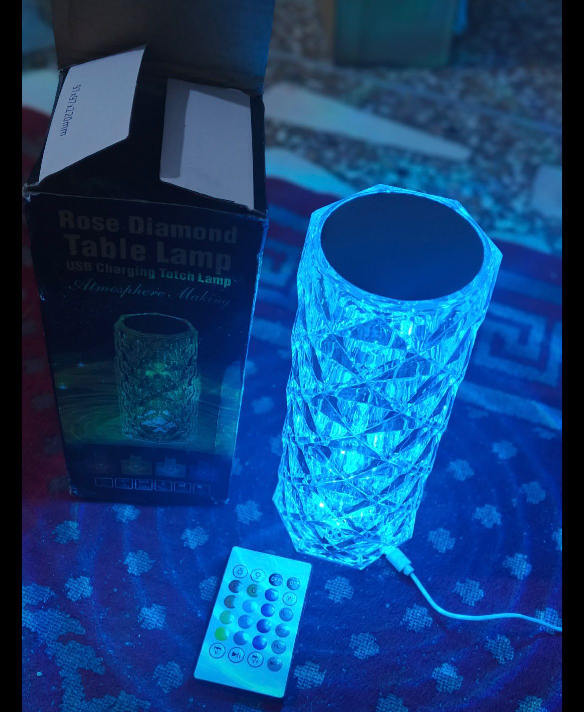 Rose Diamond Crystal Table Lamp